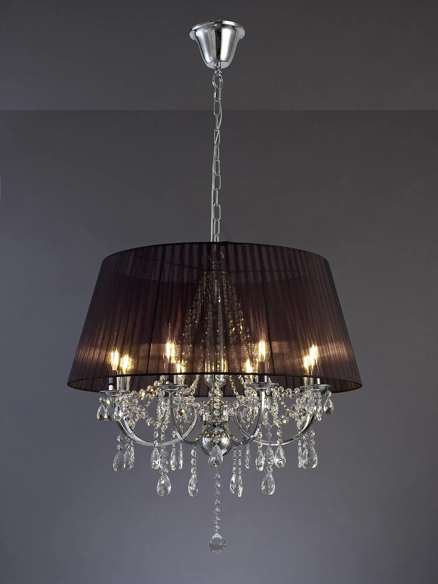 IL30056/BL  Olivia Crystal Pendant 8 Light Polished Chrome